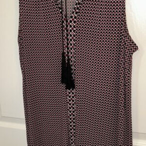 Michael Kors Garnet and Black Tassled Sleeveless Dress Size Large